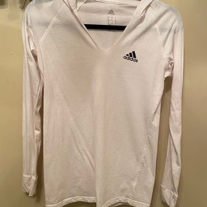 Adidas white hooded pullover